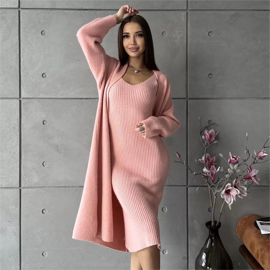 Gebreide Jurk & Cardigan Set