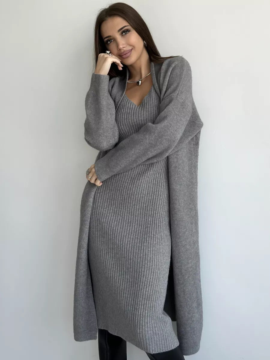 Gebreide Jurk & Cardigan Set